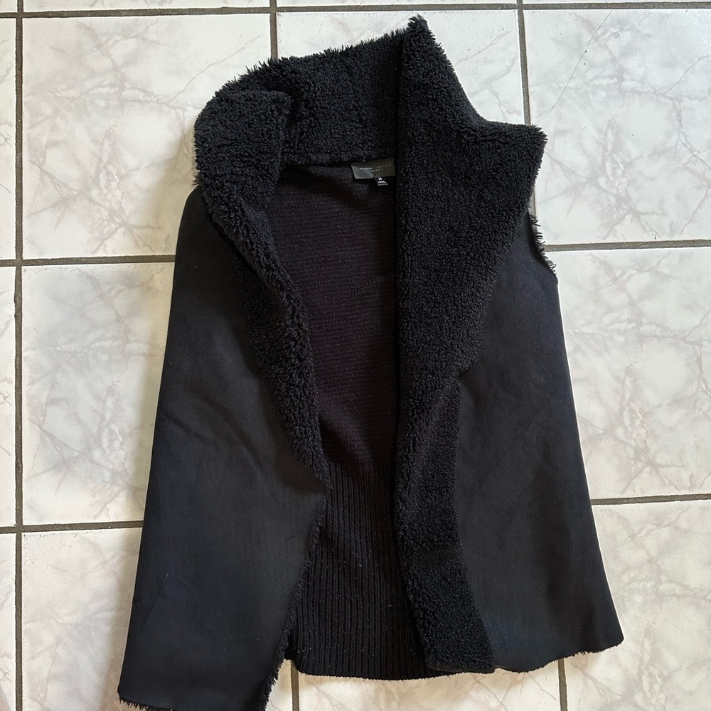 Black fur vest